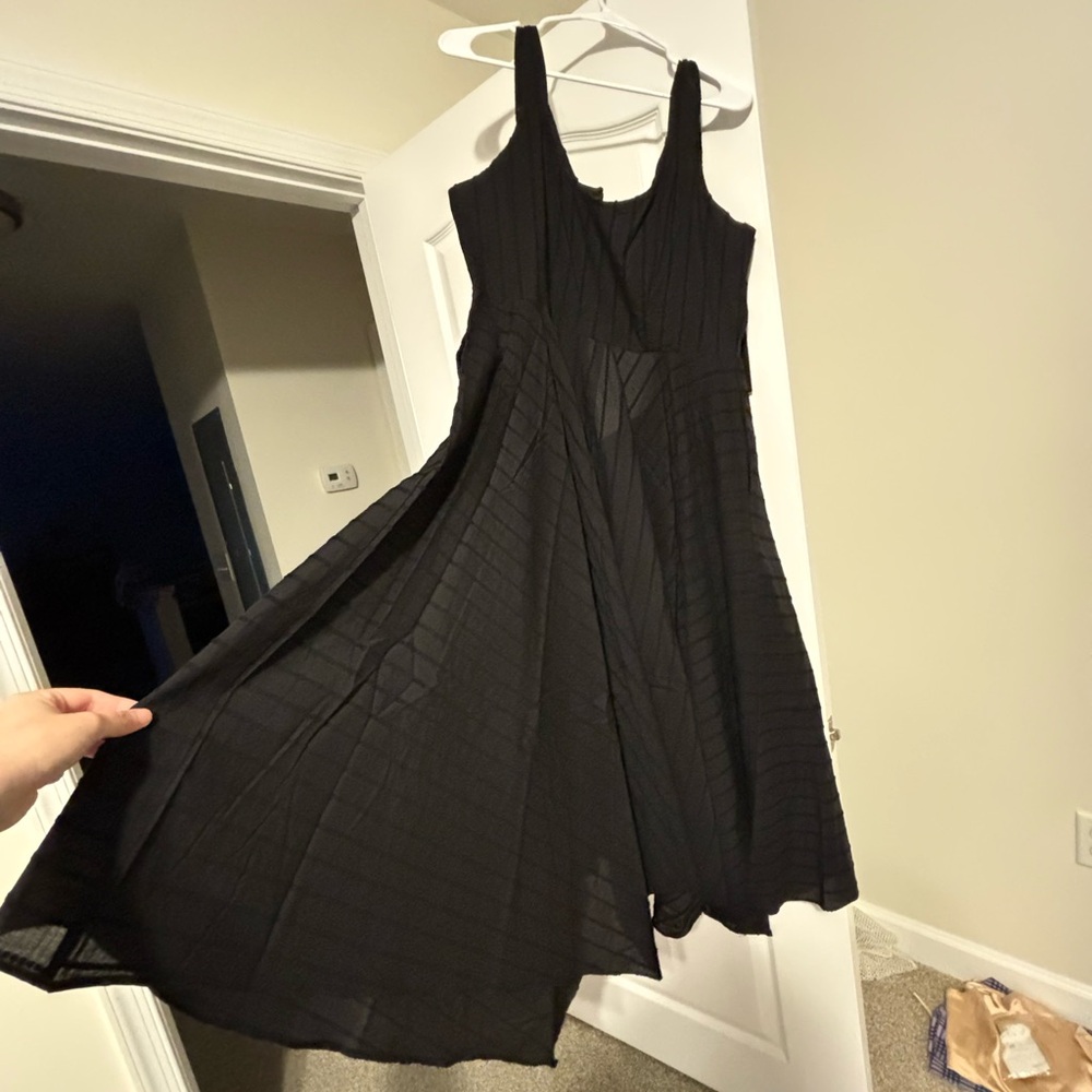 Disturbia Black Sleeveless Midi Fit & Flare Dress